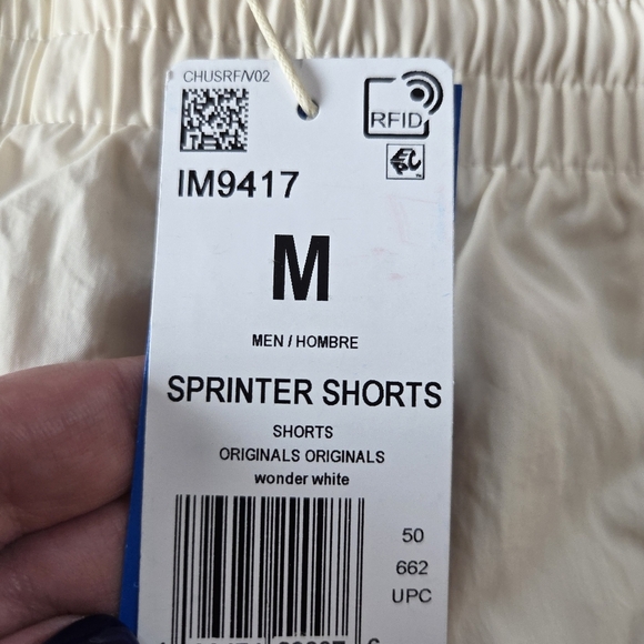 Adidas Originals Men's Sprinter Shorts - Wonder White -Medium - IM9417 New Gym - Picture 4 of 8